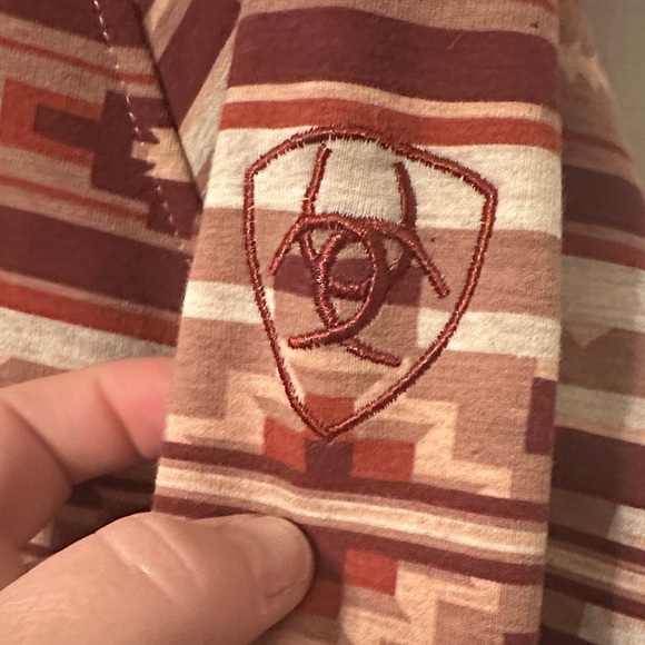 Women's Ariat Patterned Real Comfort sweatshirt Top in southwest spice Western - Picture 3 of 5